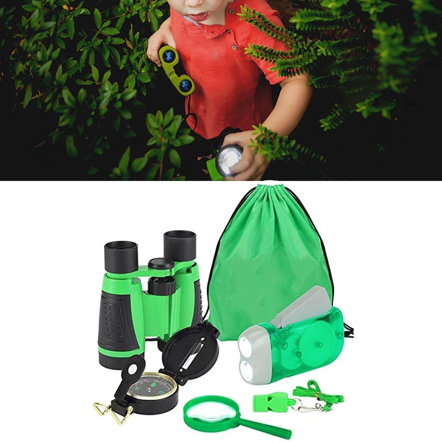 5 Pieces Kids Explorer Kit Compass Magnifying Glass Adventure Kit