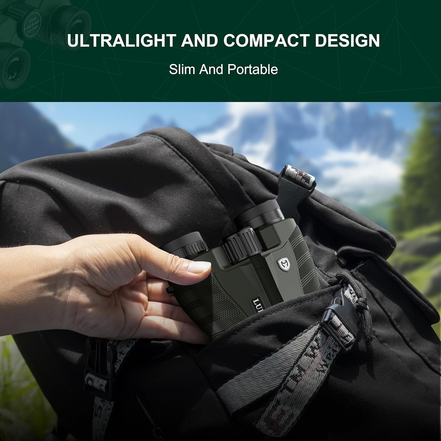 25X32 Compact UHD Binoculars for Adults - Small Binoculars with Clear Low Light Vision - Super Bright Lightweight & Waterproof Binocular for Bird Watching Travel Hunting