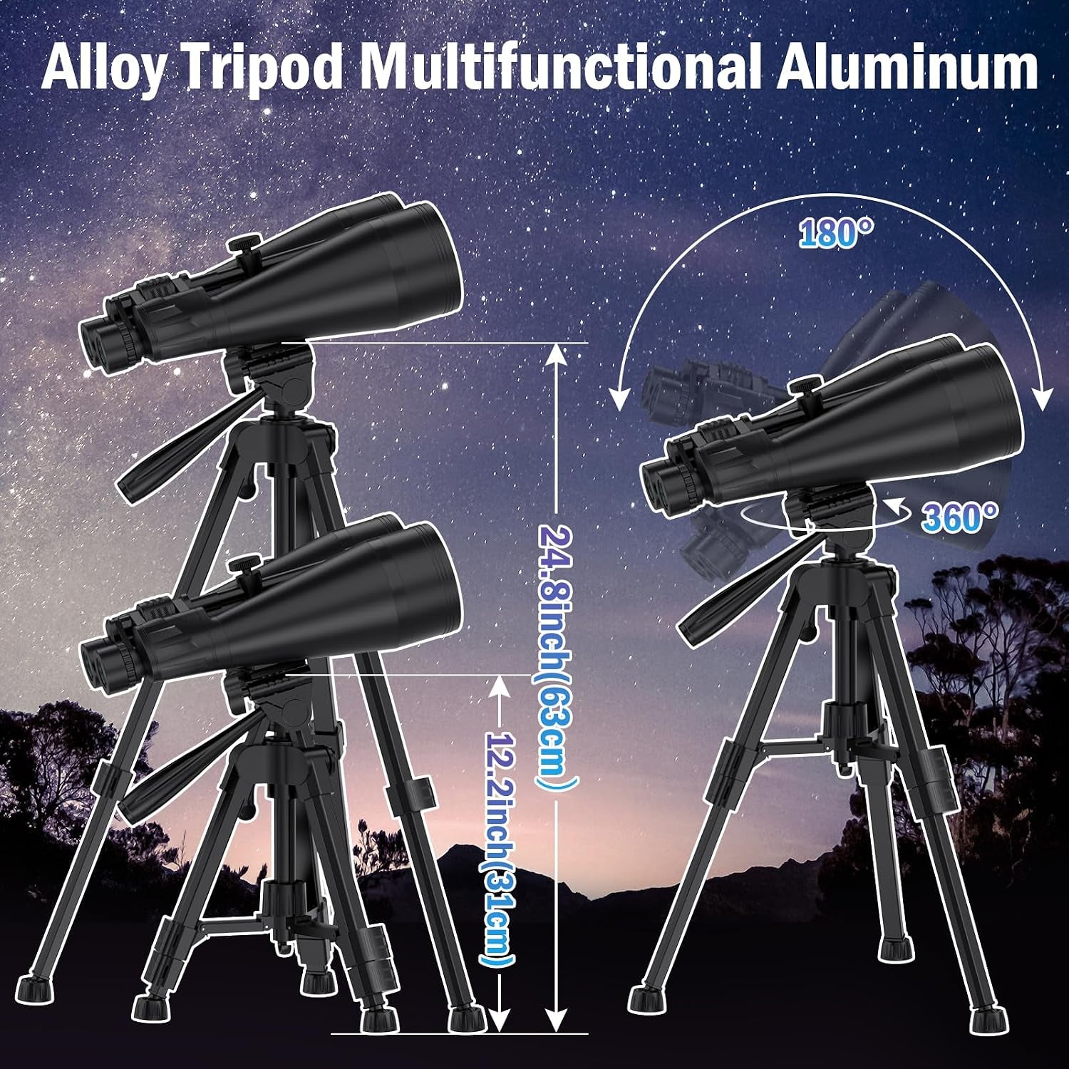 20X80 Astronomy Binoculars for Adults High Power Stargazing Binoculars | Powerful Binoculars for Star Gazing Planets Space Moon Wildlife Watching Bak4 Prism Low Light Vision, Tripod Carrying Case