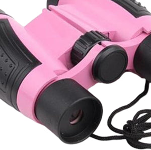 Kids Binoculars Toy Shockproof Telescope Large View 5X30 Portable Compact Binoculars Magnification Toy for Exploration Bird Watching Hiking, Pink