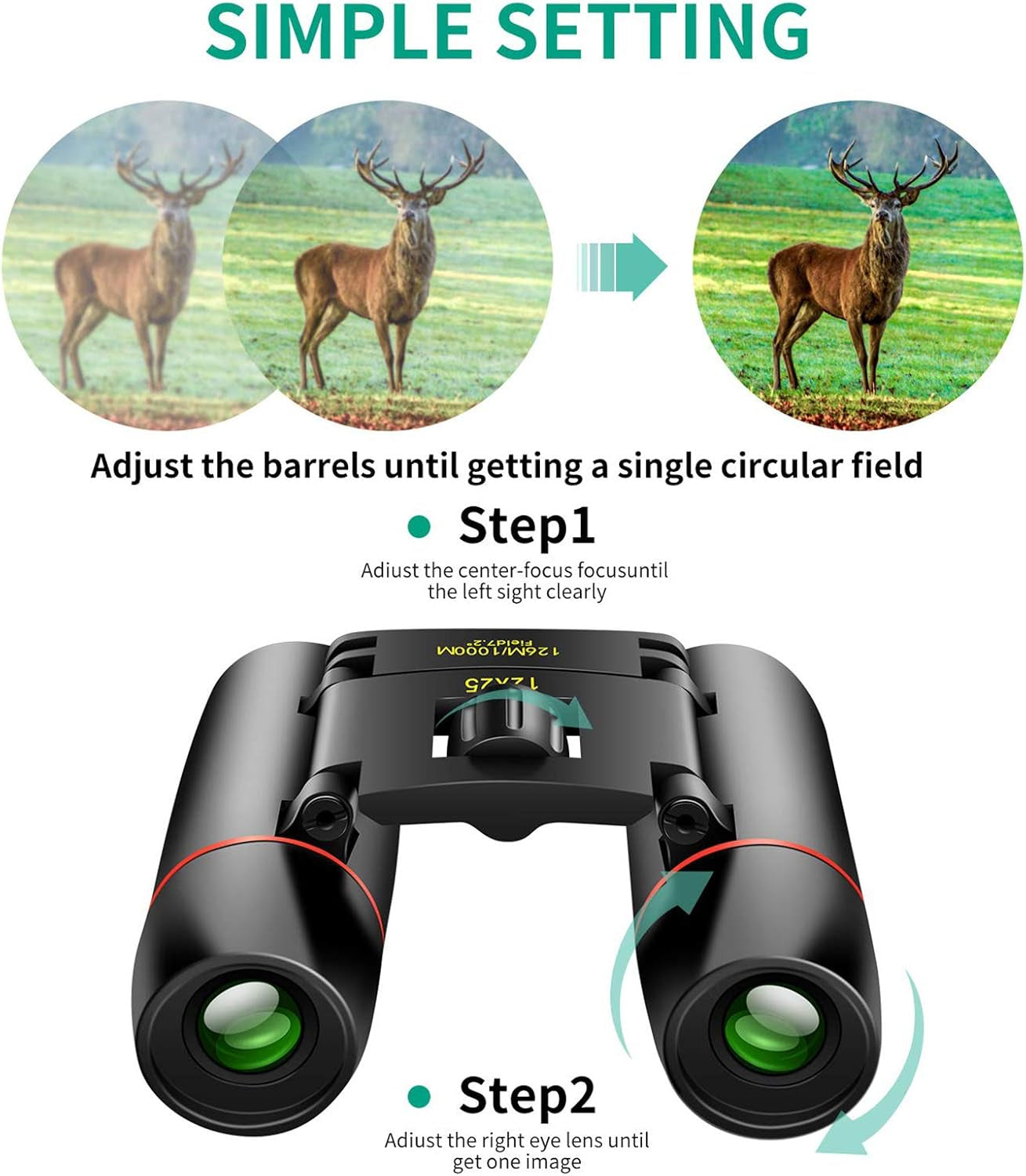 12X25 Small Pocket Binoculars Compact Adults,Mini Kids Binoculars Boys for Bird Watching,Concert Theater Opera