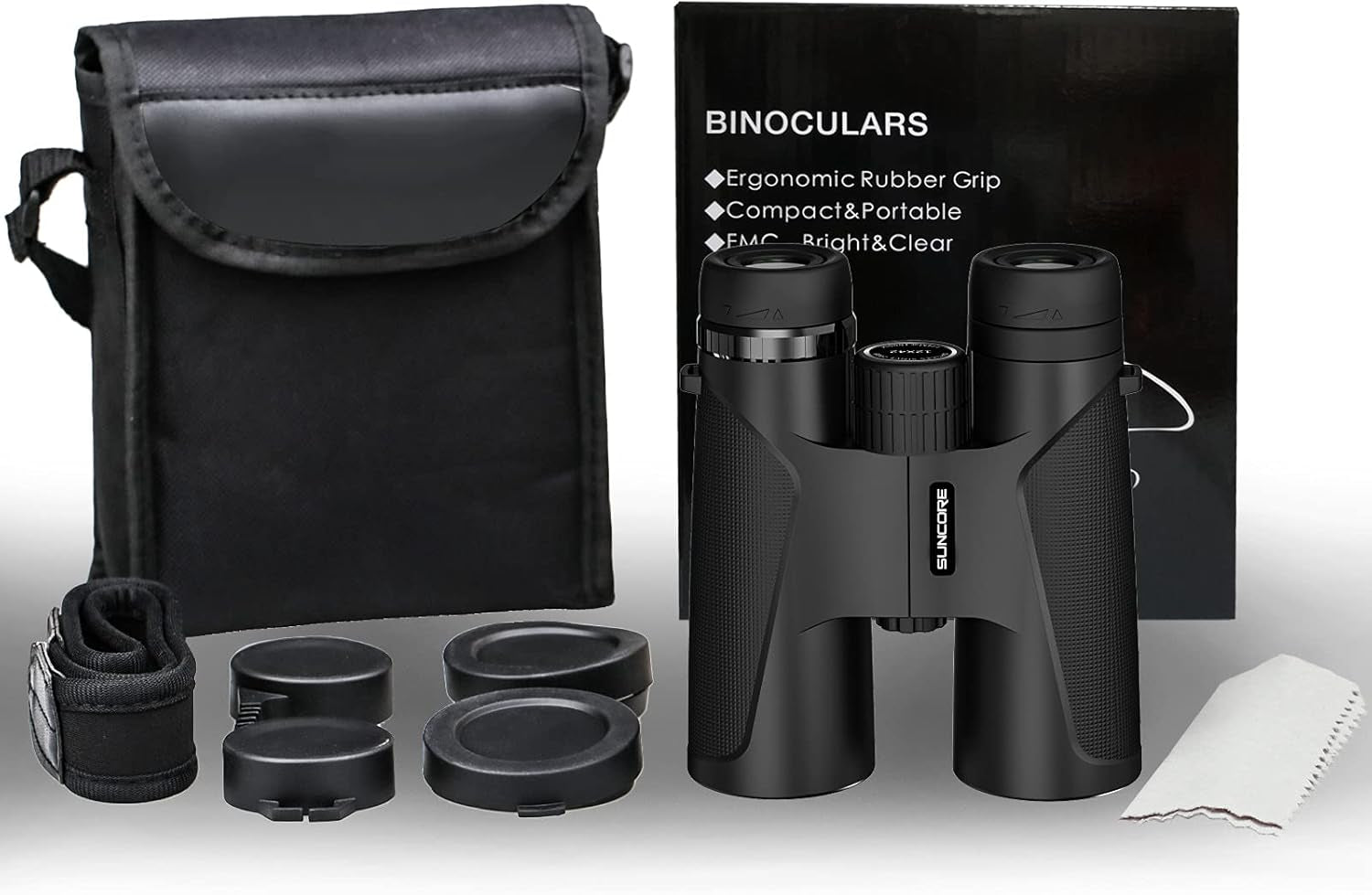 12X42 HD Binoculars for Adults with Universal Phone Adapter - High Power Binoculars with Super Bright and Large View- Lightweight Waterproof Binoculars for Bird Watching Hunting Outdoor Sports Travel
