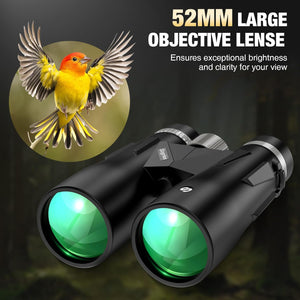 15X52 High Power Binoculars for Adults High Powered Bird Watching | Binoculars for Cruise Ship Whale Watching Travel Sports Hunting Concert Birding Compact Waterproof Long Range Binoculars