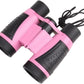 Kids Binoculars Toy Shockproof Telescope Large View 5X30 Portable Compact Binoculars Magnification Toy for Exploration Bird Watching Hiking, Pink