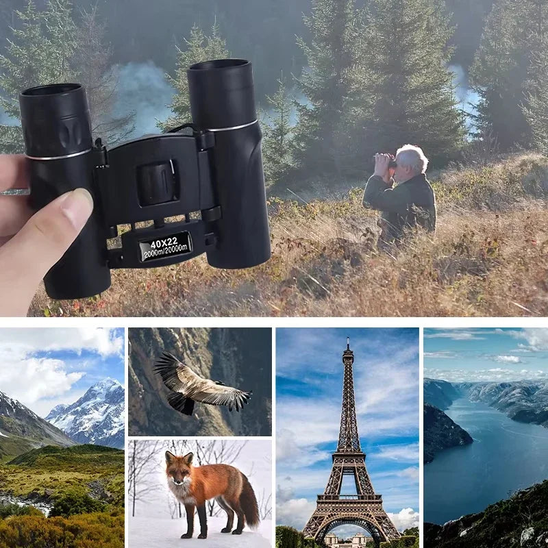 500X25 HD Powerful Binoculars 100000M Long Range Folding Mini Telescope FMC Optics for Outdoor Camping Travel Hunting Sports