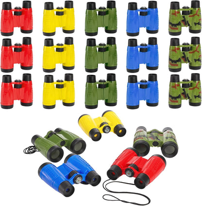 20 Pack Binoculars Toy for Kids, Kids Binoculars with Compass and Neck String, Nature Exploration Toys, Safari Party Favors Learning Gifts for Sightseeing, Camping Adventure, Birdwatching
