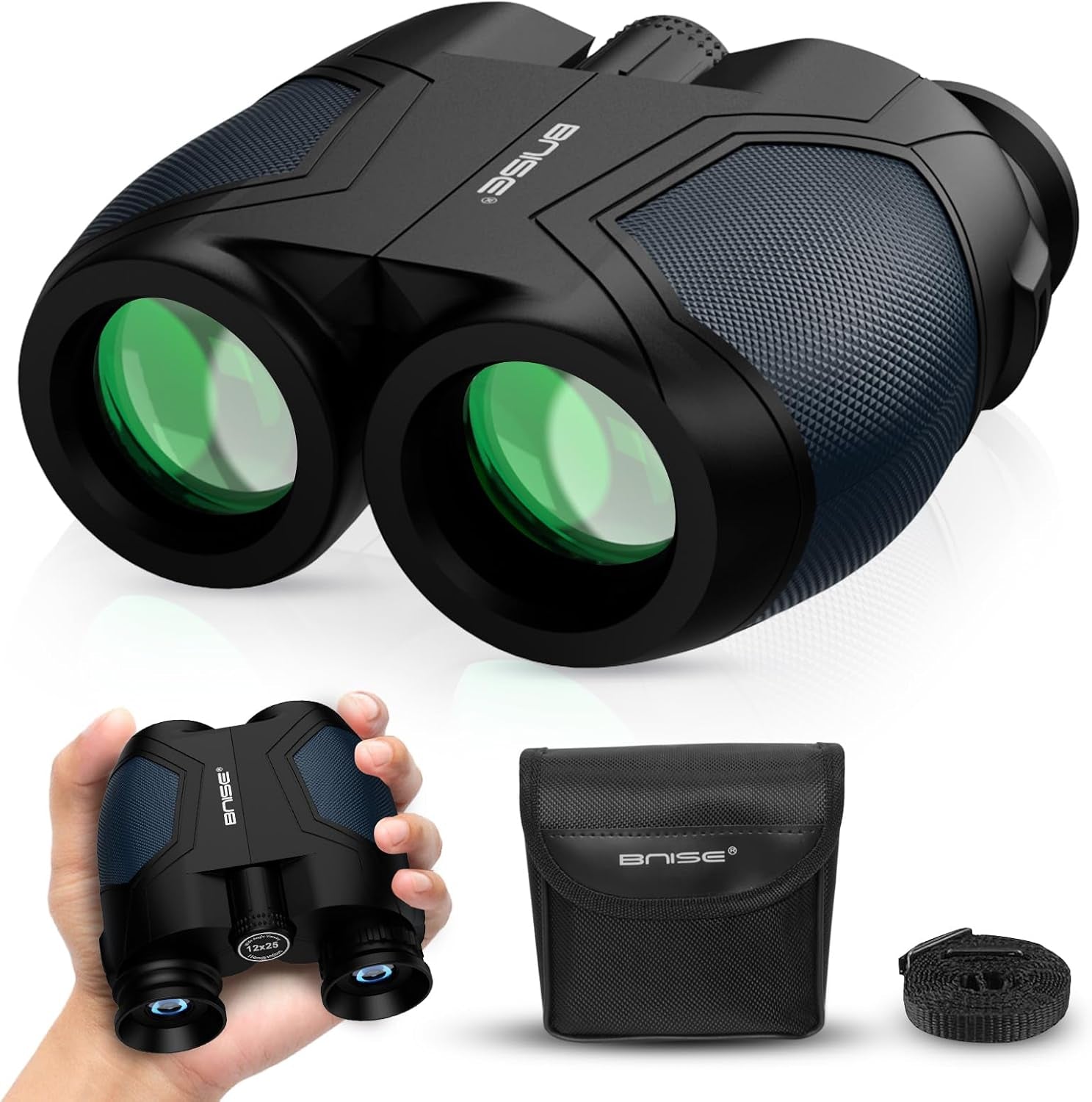 Compact Binoculars for Adults Kids 12X25 Small Bird Watching Travel Hunting | BAK4 FMC Optics, Lightweight Pocket Size, Easy Focus for Birding Concert Sport and Outdoor Christmas Gift