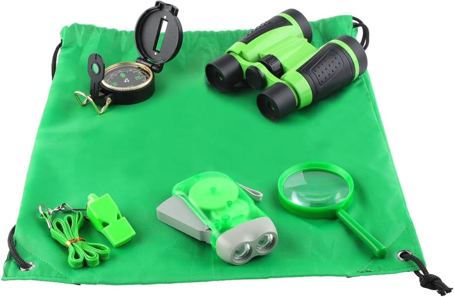 5 Pieces Kids Explorer Kit Compass Magnifying Glass Adventure Kit
