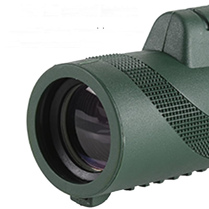 Close-up of the 40x60 monocular's FMC multi-coated objective lens