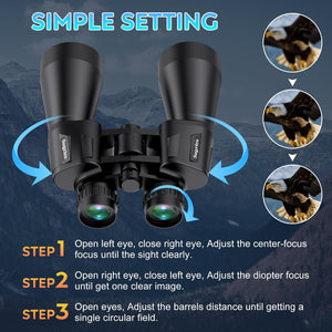 20X60 Binoculars for Adults High Powered Waterproof Fogproof | Powerful Binoculars for Bird Watching Low Light Vision Stargazing Hunting Cruise Ship Travel Long Range Astronomy Binoculars