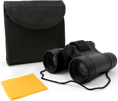 Kids Binoculars Shock Proof Toy Binoculars Set for Age 3-12 Years Old Boys Girls Bird Watching Educational Learning Hunting Hiking Birthday Presents Black