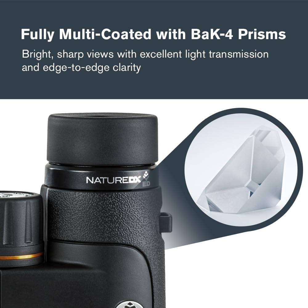 72332 Nature DX ED 8X42 Binoculars - Premium Extra-Low Dispersion ED Glass Lenses Black