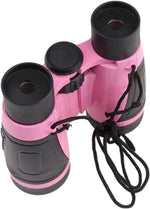 Kids Binoculars Toy Shockproof Telescope Large View 5X30 Portable Compact Binoculars Magnification Toy for Exploration Bird Watching Hiking, Pink