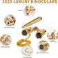 3X25 Opera Glasses for Women with Adjustable Handle & Chain,Bk9 Optical Lens, Vintage Compact Mini Theater Binoculars Adults Kids in Opera Musical Concert (Gold)