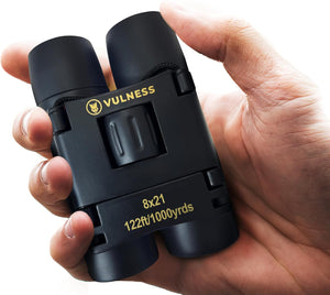 Binoculars for Adults | Compact Small Mini Travel Binocular for Bird Watching High Powered Electronics Cruise Ship Essentials Norwegian Alaska Must Haves Hiking Camping Gear by  (Black, 8X21)