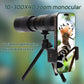 10-300X40 Zoom Telescope HD 4K Portable Strong Binoculars Long Range Professional Monocular Bak4-Prisms for Hunting Camping