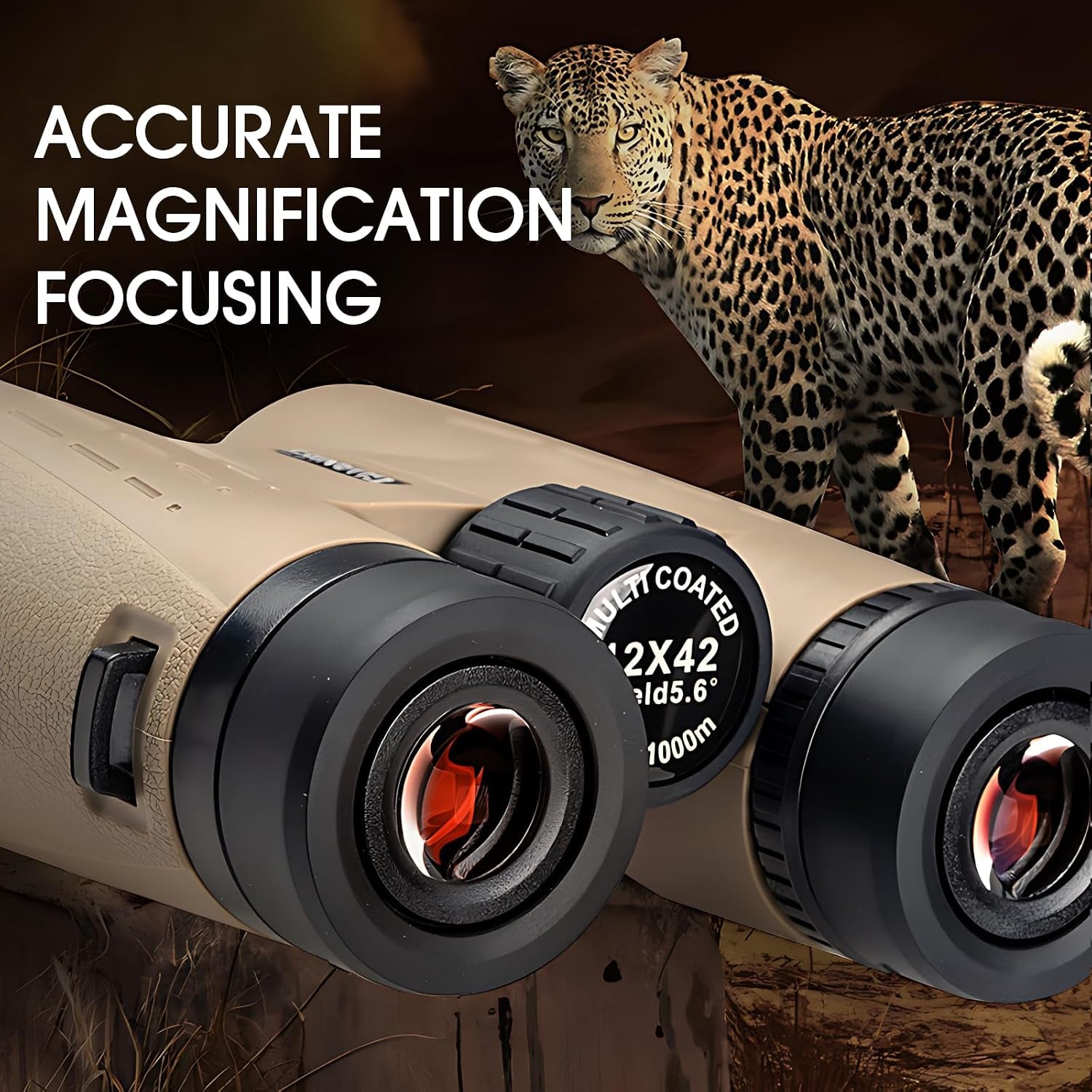 12X42 HD Binoculars for Adults High Powered Binoculars with Upgraded Phone Adapter Waterproof Compact Binocular for Bird Watching Hunting Outdoor Sports Concerts Mud