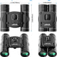 300X25 Binoculars for Adults and Kids, High Powered Mini Pocket Binoculars With