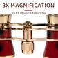 Portable Binoculars 3X25 Metal Opera Theater Glasses Mini Binocular Compact with Chain /Handle for Stage Concert Camping