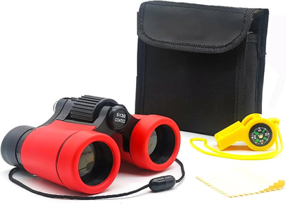 Kids Binoculars Best Gifts for 3-12 Years Boys Girls High-Resolution Optics Shockproof Mini Compact Binocuolar Toys Folding Small Telescope for Bird Watching Camping Outdoor Play