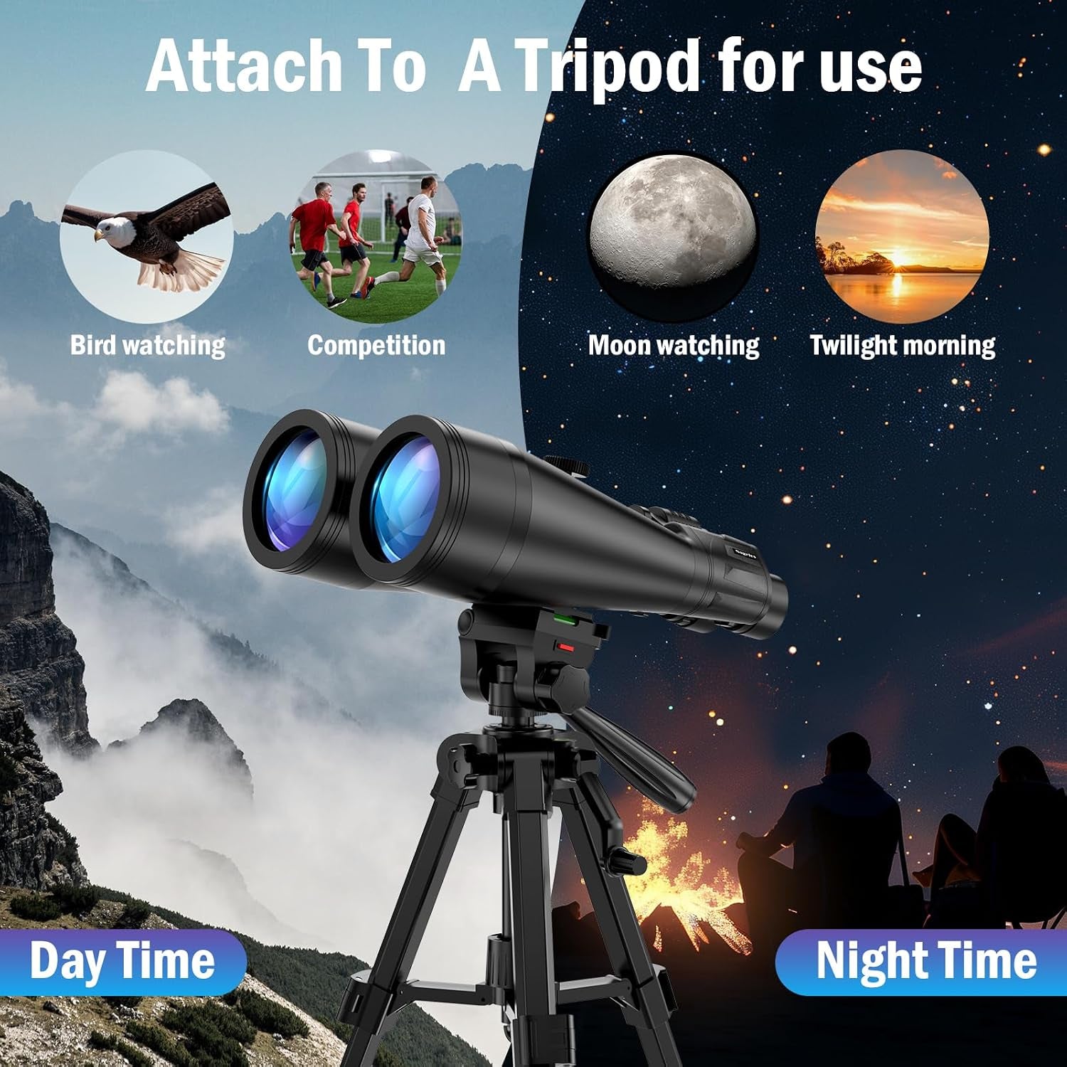 20X80 Astronomy Binoculars for Adults High Power Stargazing Binoculars | Powerful Binoculars for Star Gazing Planets Space Moon Wildlife Watching Bak4 Prism Low Light Vision, Tripod Carrying Case