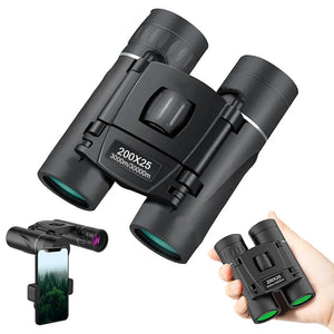 200X25 High Powered Mini Pocket Binoculars for Adults and Kids with Bak4 Prism Compact Binoculars Telescope for Hunting Concert