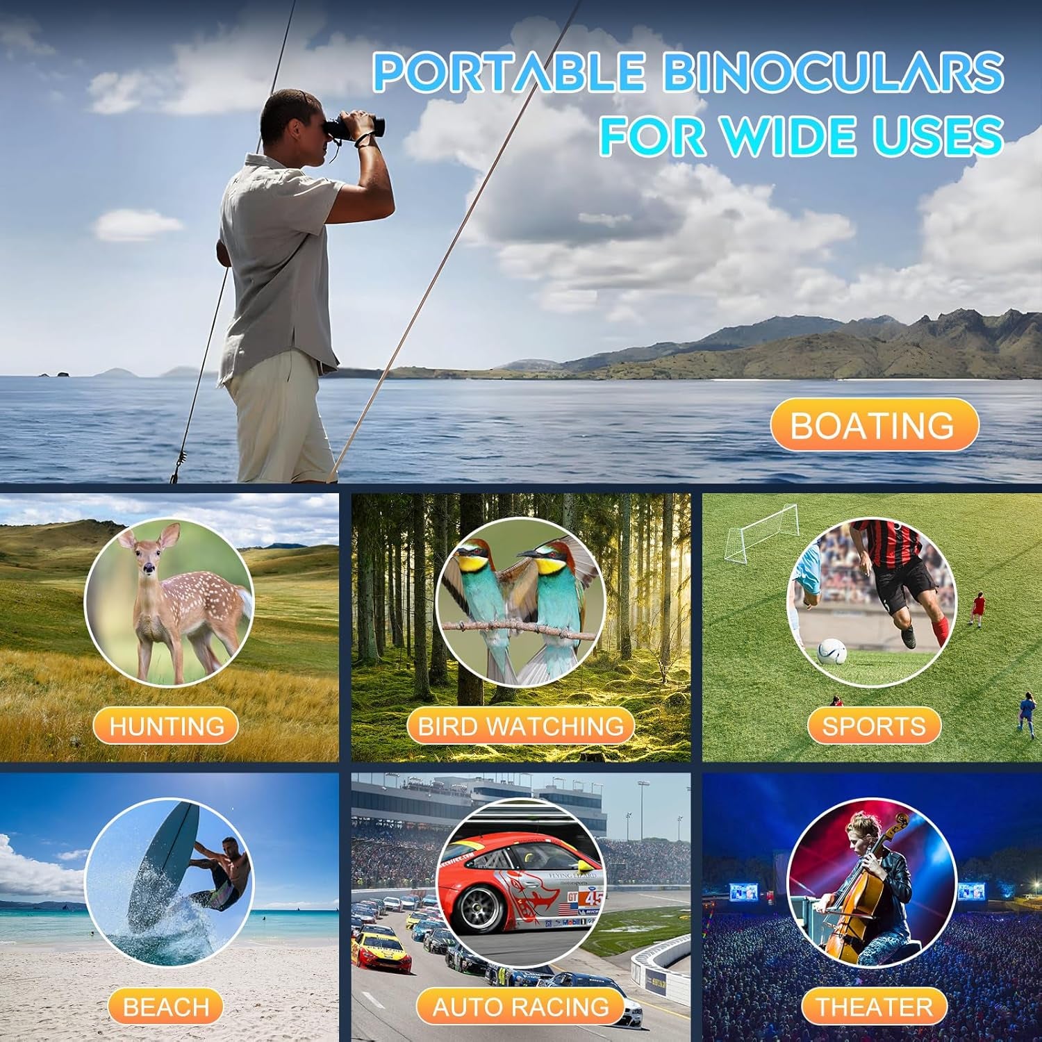 20X60 Binoculars for Adults High Powered Waterproof Fogproof | Powerful Binoculars for Bird Watching Low Light Vision Stargazing Hunting Cruise Ship Travel Long Range Astronomy Binoculars