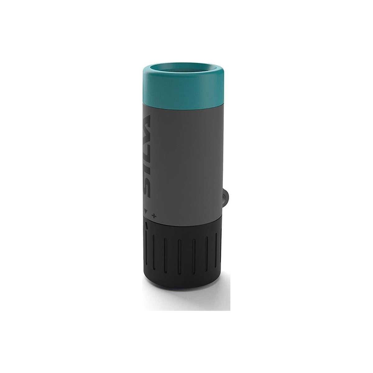 Silva 7x18 pocket monocular in black and turquoise, centred on a white background