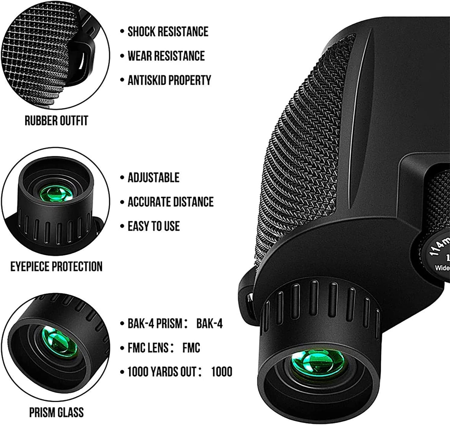 Compact Binoculars, Foldable Waterproof BAK-4 Binoculars 10 X 25 Prism Hunts Bir