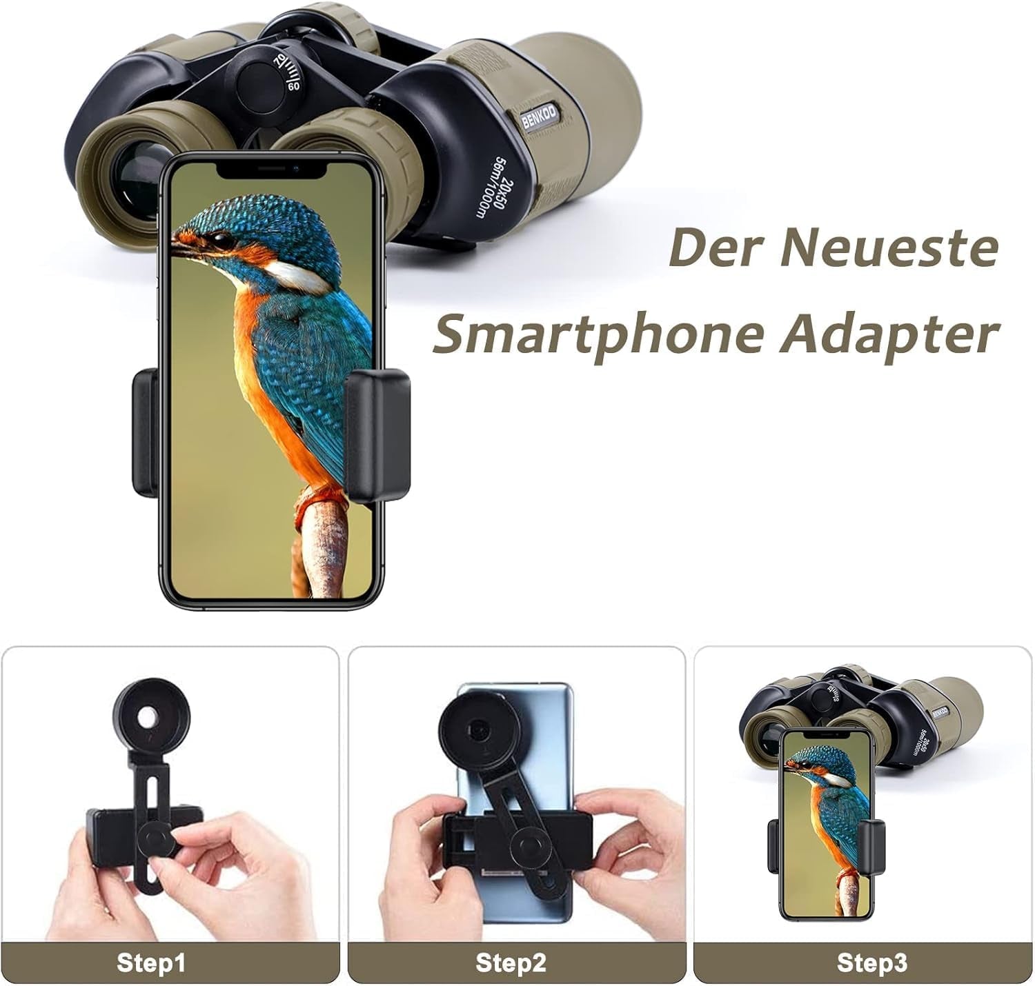 20X50 High Power Binoculars for Adults, HD Waterproof Binoculars with BAK4 Prism & FMC Lens,Portable Binocular Bird Watching Hunting Football Games Cruise with Carrying Bag,Strap,Phone Adapter-Green