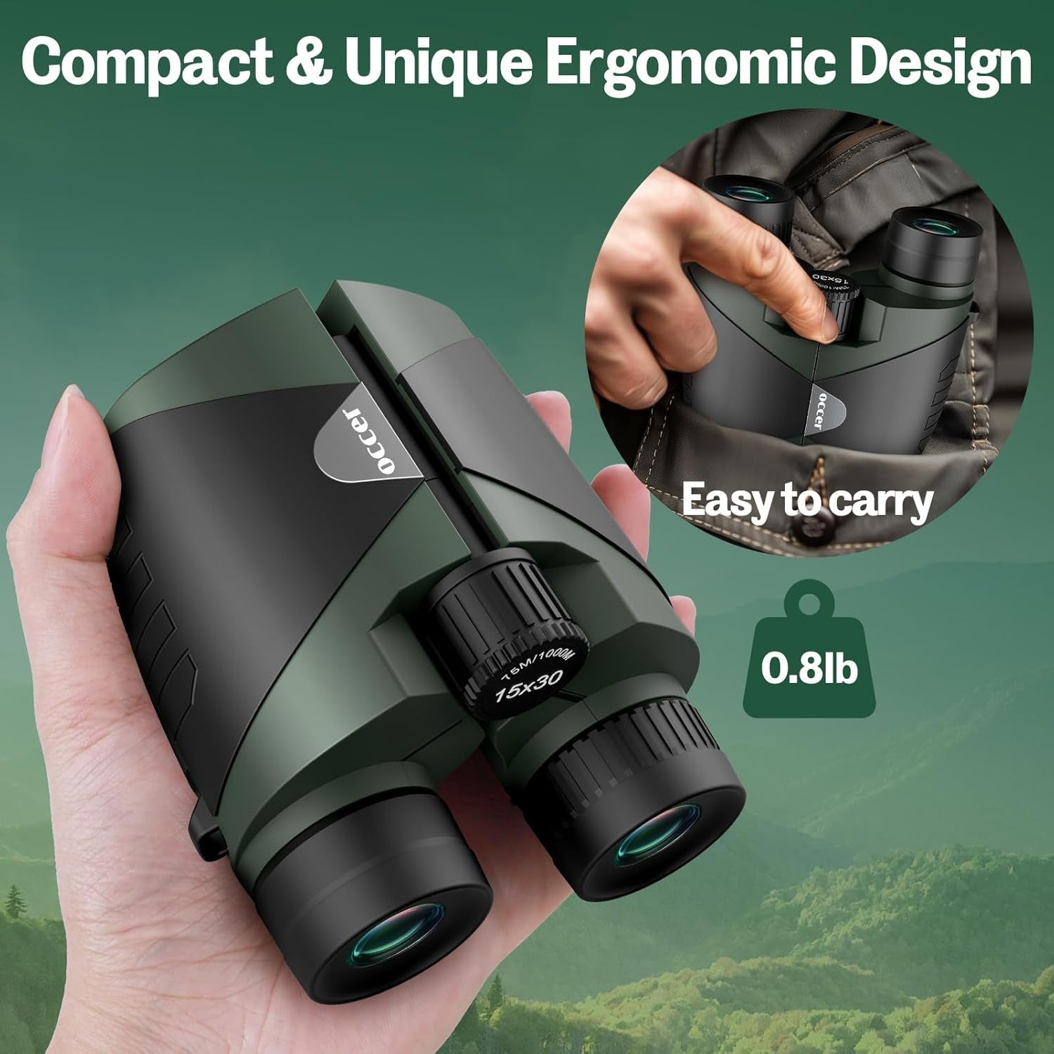 15X30 Binoculars for Adults Kids - Easy Focus Binocs for Birdwatching Black | Compact, Small, High Powered, FMC, BAK4 Prism, Large Eyepiece, Low Light Vision, Travel,Outdoors, Hunting,Ship,Concert