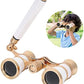 Opera Binoculars Theater Glasses Opera Glasses Binoculars 3X25 Magnification BK7 Optical Glass Lens Central Focus with Handle for Adults Kids Women in Concerts Theaters (White)