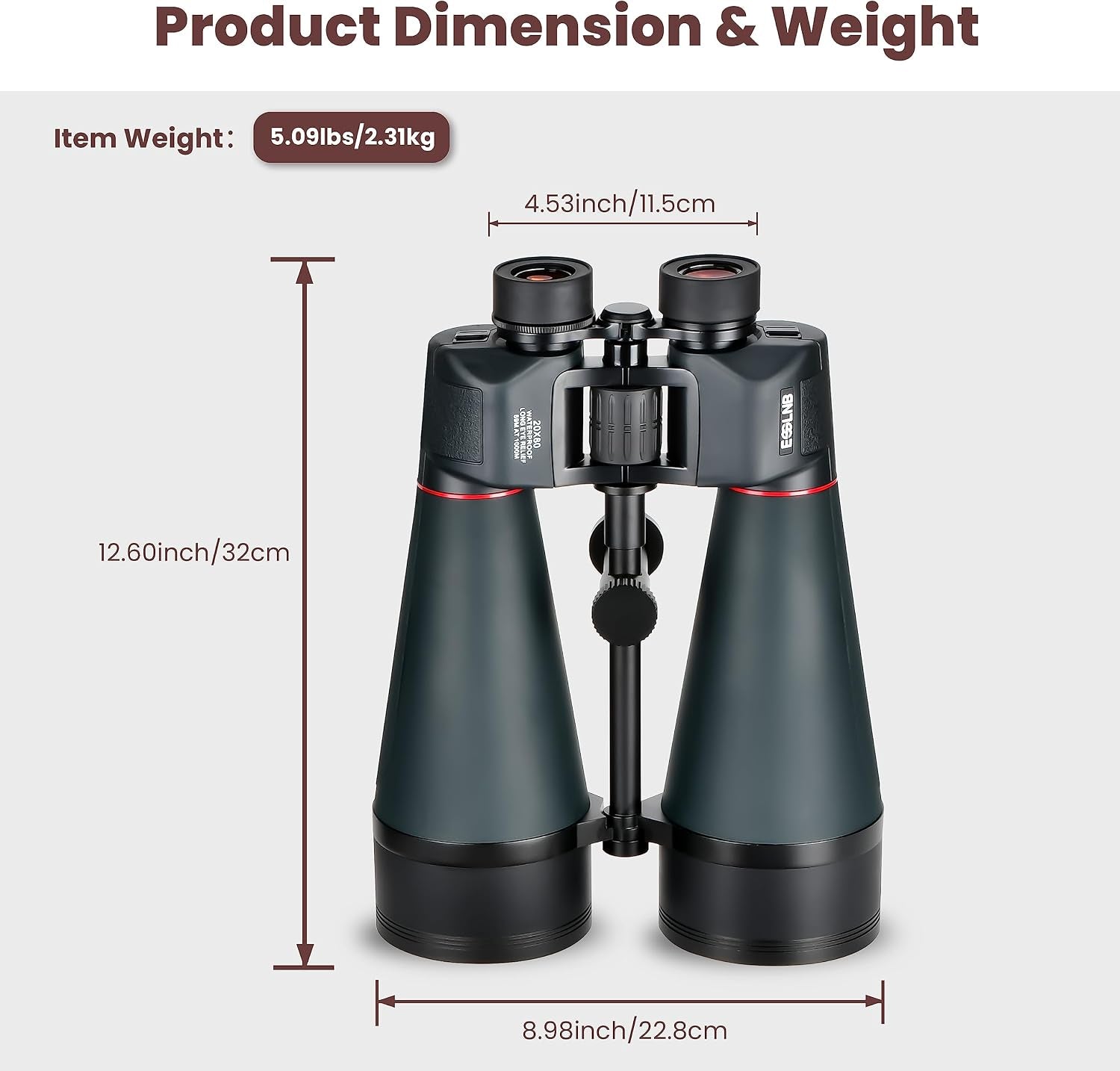 Astronomy Binoculars - 20X80 for Adults, Outdoor Waterproof Binoculars for Bird Watching, Travel and Stargazing with Tripod Adapter and Carrying Bag