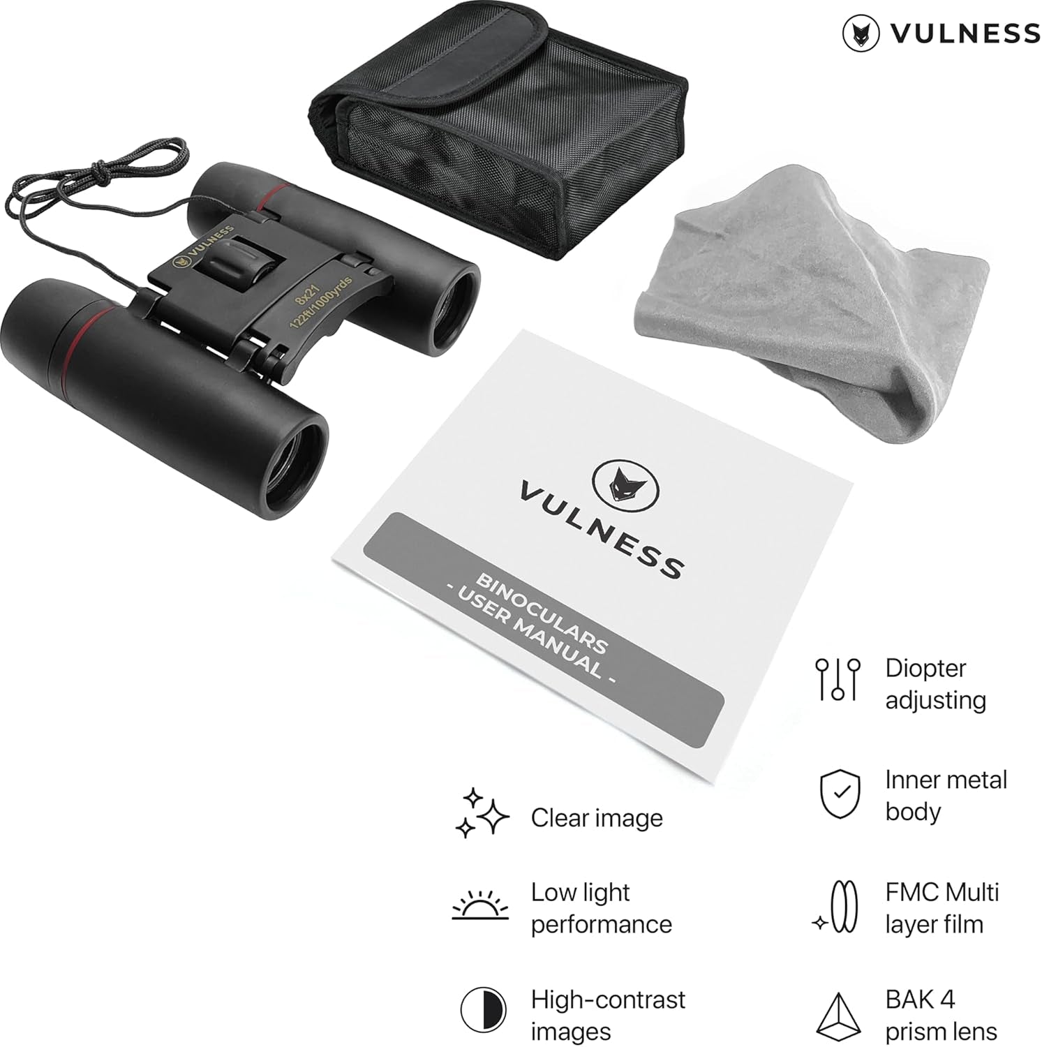 Binoculars for Adults | Compact Small Mini Travel Binocular for Bird Watching High Powered Electronics Cruise Ship Essentials Norwegian Alaska Must Haves Hiking Camping Gear by  (Black, 8X21)