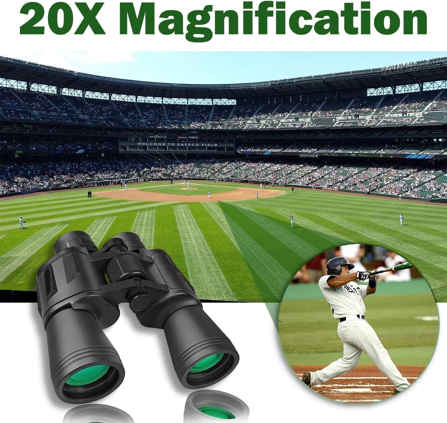 20X50 Binoculars for Adults, High Power Compact Waterproof Binoculars Telescope
