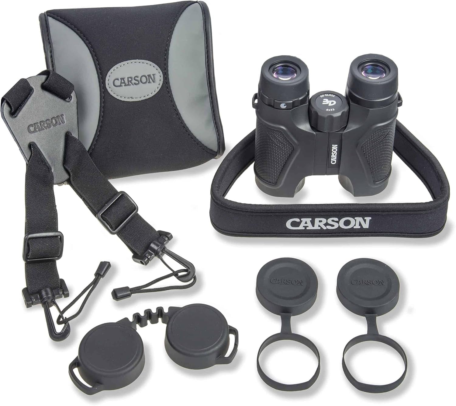 3D Series ED Glass HD Binoculars, Black, 8X32
