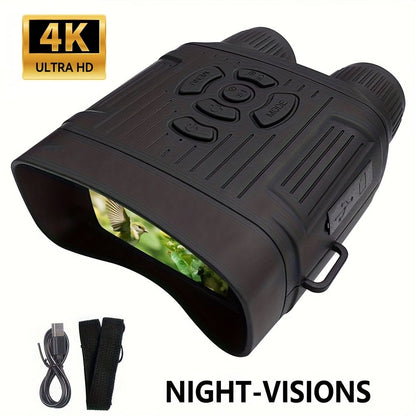 36 megapixel 4K night vision binoculars with infrared function, 7.62 cm high-definition screen, 10x magnification, infrared digital night vision camera can achieve 100% observation in complete darkness, suitable for hunting, farm monitoring, wildlife obse