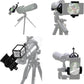 Universal Phone Holder for Telescope - For Eyepiece Diameter Ø 2.5 - 4.8cm - Mobile Phone Adapter Mount - Clip-on Design - For Spotter's Binoculars / Telescope - Adjustable - Black - ABS and Aluminum Alloy