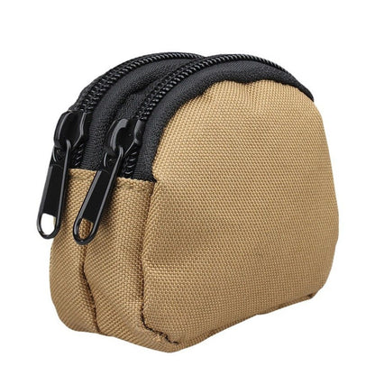2 pack Outdoor Pouch Admin Pouch mini Pouches,Double Zipper Pocket Organizer can be Worn on The Belt（khaki）