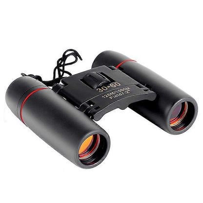 30x60 Foldable Binoculars Red Coated Mini Compact Binoculars for Outdoor Use