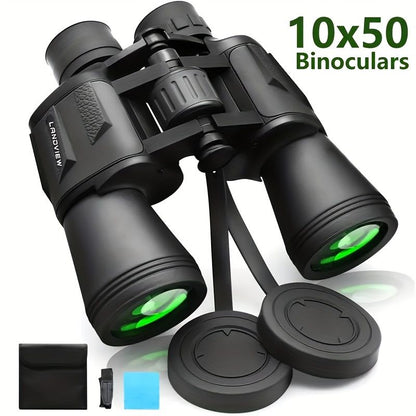 Yellow 10x50 Binoculars for Adults Outdoor Wildlife Bird Watching