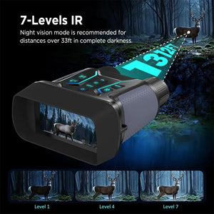 36MP 8X Zoom 4K Infrared Night Vision Binoculars with 4.5" Screen - Black