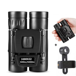 200x25 Binoculars - Foldable Lightweight Durable Design, High-Quality Bak4 Prism For Clear Sharp Images, Case + Strap, Black