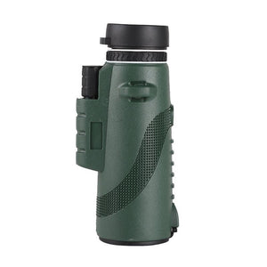 Monocular Binoculars High Definition 40x60 FMC Coated, Roof Prism, Reinforced ABS lens, Case + Strap, Green