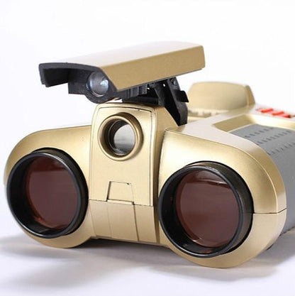 4x30 Kids Binoculars - Adjustable Focus, Night Vision, Lightweight, Eye Protection With High-Quality Resin Lenses, Gold