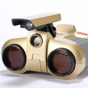 4x30 Kids Binoculars - Adjustable Focus, Night Vision, Lightweight, Eye Protection With High-Quality Resin Lenses, Gold