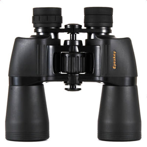 Eyes Key - High Definition 10x50 Binoculars, Low Light Night Vision, Lightweight, Waterproof, Wide Vision, Black, Case + Strap