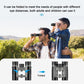 Compact Binoculars 25x Zoom, BAK4 Prism, Large Eye Piece, Rubber Non-Slip Grip, Multi-layer Coated Lenses, Case + Strap