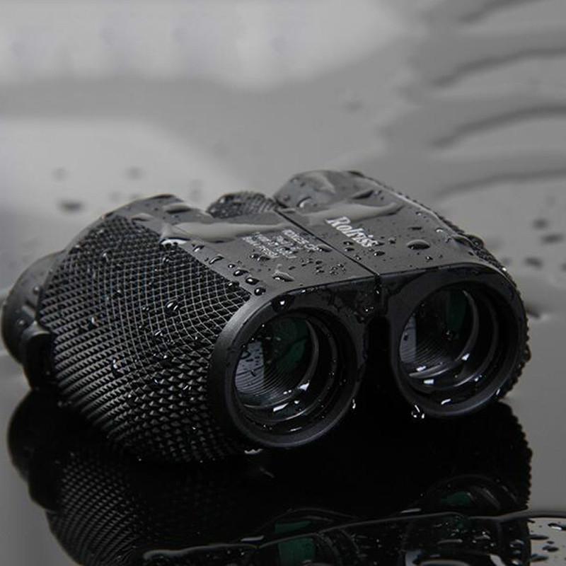 Rolriss Sport Optics - HD Compact 10x25 Binoculars, Lightweight, Waterproof, Black, Case + Strap
