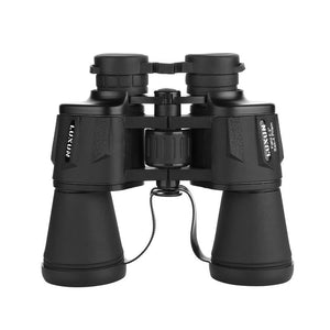 Luxun - High Power 20x50 Binoculars - Low Light Night Vision, Lightweight, Rubber Grip, Bag + Strap, Black/Green